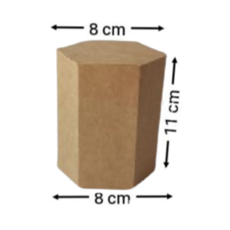[OFF-CK-4302] CAJA KRAFT HEXAGONAL #4302 11X8X8CM (PAQ 12)