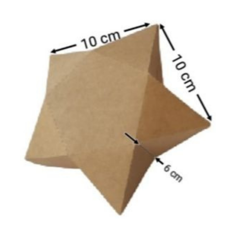 [OFF-CK-4705] CAJA KRAFT FORMA ESTRELLA #4705 10X10X6CM (PAQ 12)