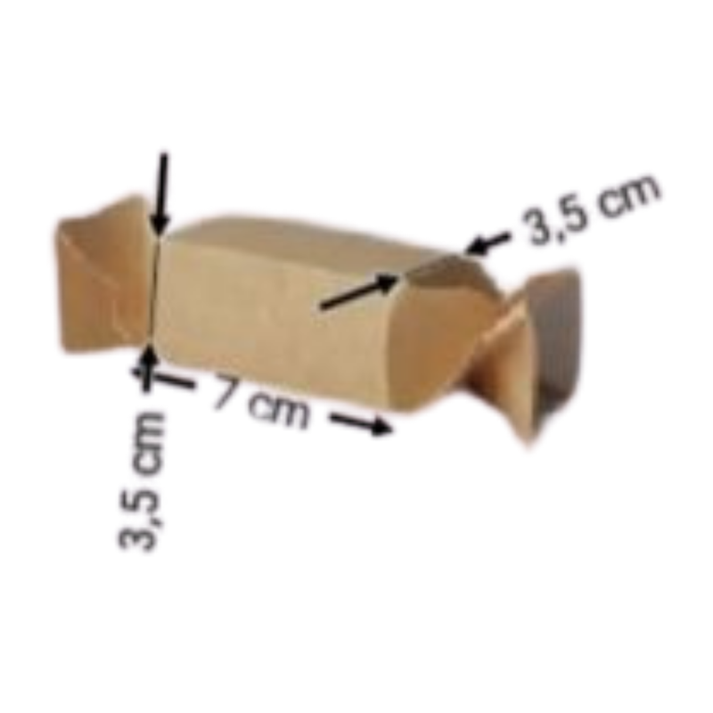 [OFF-CK-4709] CAJA KRAFT FORMA CONFITE #4709 7X3,5X3,5CM (PAQ 12)