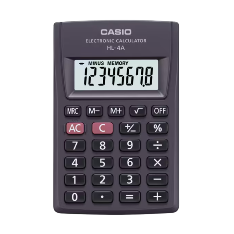 [OFF-91486] CALCULADORA BOLSILLO NEGRA CASIO 8 DIGITOS HL-4A