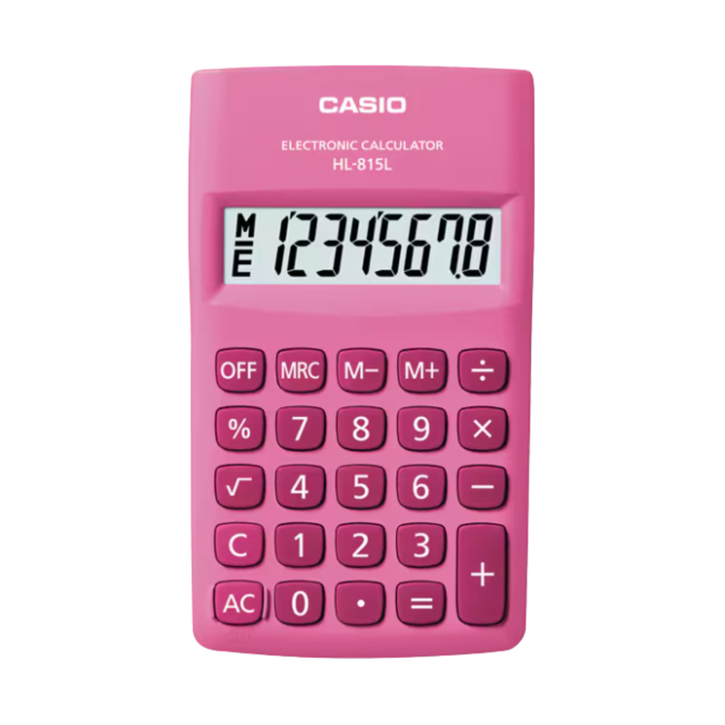 [OFF-17355] CALCULADORA BOLSILLO ROSADA CASIO 8 DIGITOS HL-815L-PK