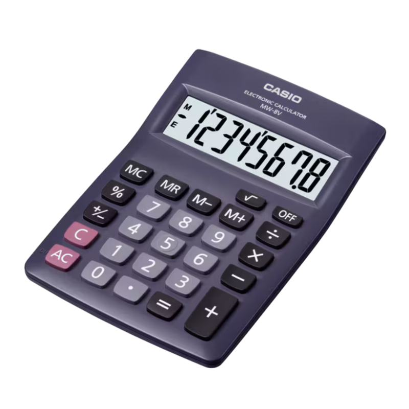 [OFF-93084] CALCULADORA MESA NEGRA CASIO 8 DIGITOS MW-8V-BK