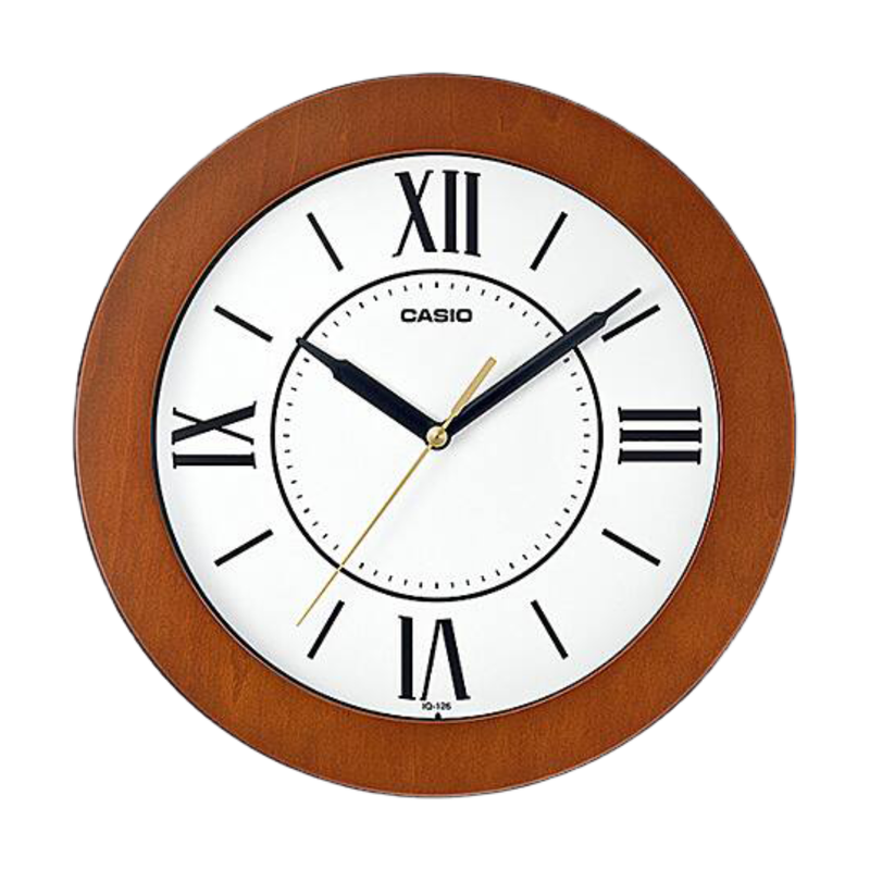 [OFF-18194] RELOJ PARED ANALOGO CASIO REDONDO IQ-126-5B MADERA