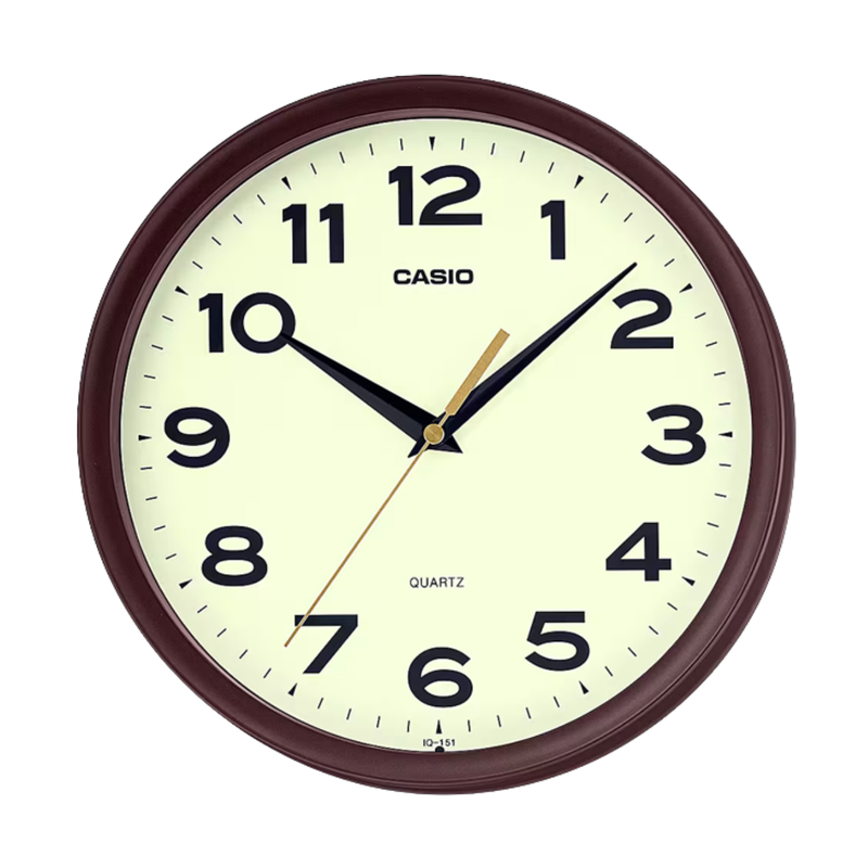 [OFF-42929] RELOJ PARED ANALOGO CASIO REDONDO IQ-151-5 CAFÉ
