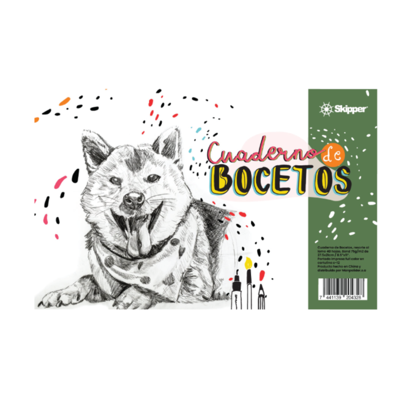 [OFF-4328] CUADERNO DE BOCETOS T/CARTA 40H SKIPPER RESORTES