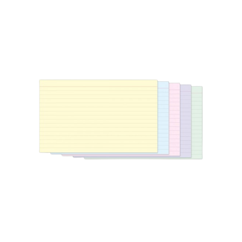 FICHA DE ESTUDIO #3 COLORES RAYADA 5X8" (PAQ 100)