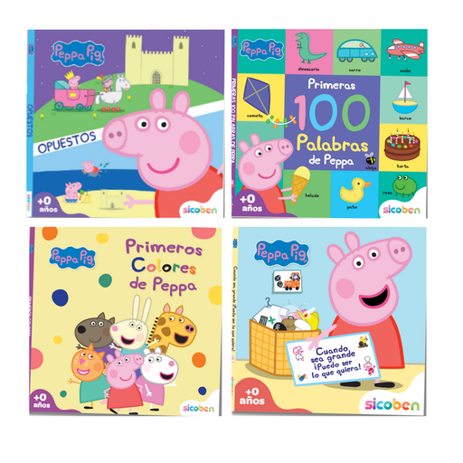 [OFF-48911] APRENDO CON PEPPA PIG LIBRO CARTON DURO-10 PAG -4 PORTADAS -MEDIDAS 20X20 CM SICOBEN