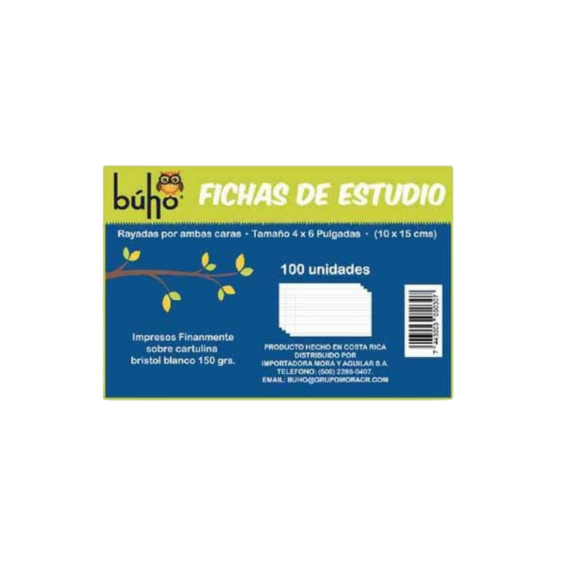 [OFF-11085] FICHA DE ESTUDIO #2 BLANCA RAYADA 4X6" (PAQ100)