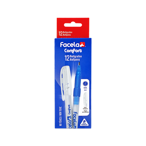 [OFF-BOL-365707] BOLIGRAFO COMFORT AZUL 12UDS FACELA