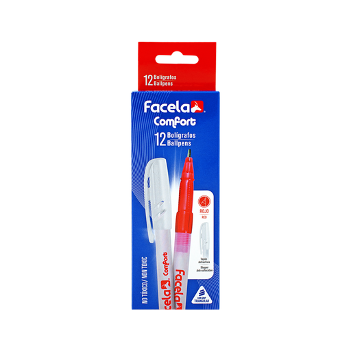 [OFF-BOL-63175] BOLIGRAFO COMFORT ROJO 12UDS FACELA