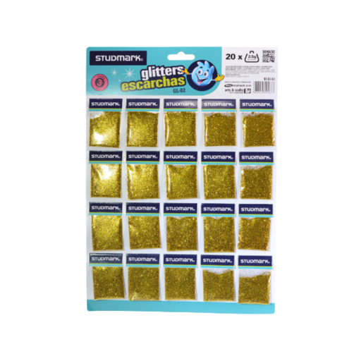 ESCARCHA ORO BOLSAS 2.5G STUDMARK (CJ 20)