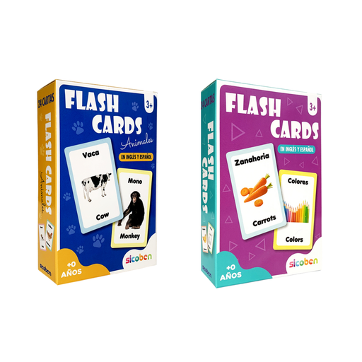 FLASH CARDS- CAJA DE 25 PIEZAS - DISEÑOS SURTIDOS- MEDIDAS TARJETA 8X13 CM SICOBEN